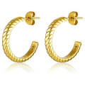 Fashion Big Circle Round S acero inoxidable Joyas de joyas de oro Pendientes